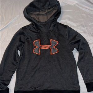 Girls Under Armour Gray Hoodie with Orange Logo